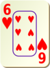 Bordered Six Of Hearts Clip Art